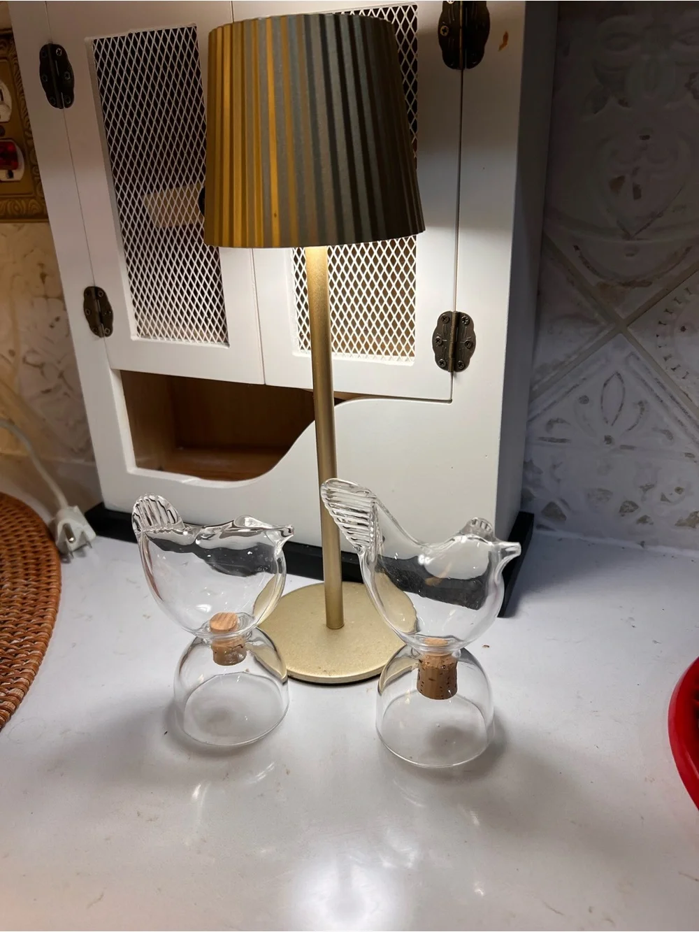 Vintage 1970s Nuutajärvi Kerttu Nurminen Glass Bird Salt & Pepper Shakers